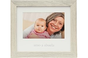 Kate & Milo I Love My Grandma 'Amo a Abuela' Baby Keepsake Picture Frame in Spanish, Gender-Neutral Nursery Décor, 4" x 6" Photo Insert, Rustic