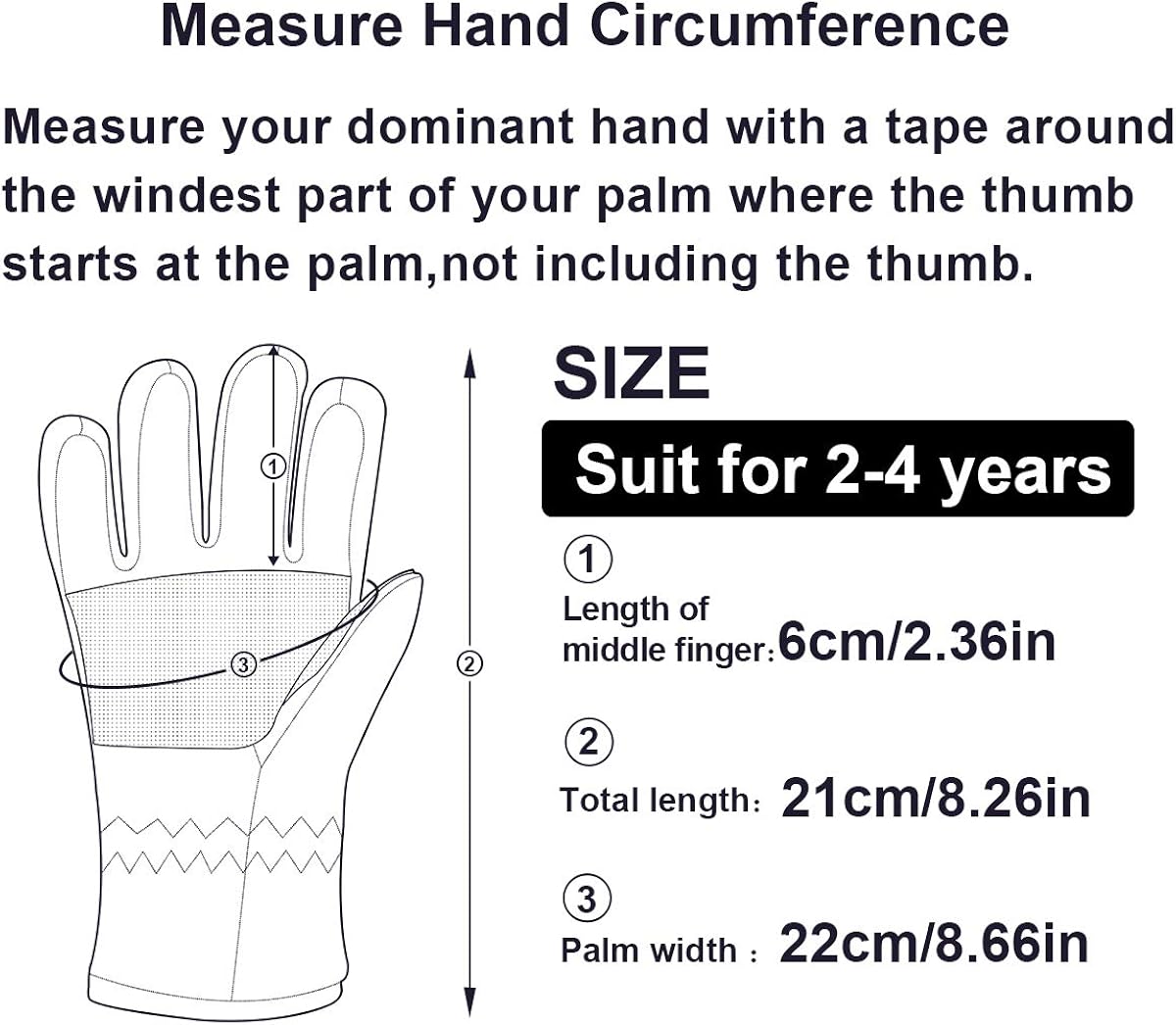 YR.Lover Children Ski Gloves Winter Warm Outdoor Riding Thickening Gloves(2-4Y): Clothing