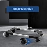 Hmseng Pc Stand Adjustable CPU Tower Stand with 4 Casters Fits Most PCs Black view 2