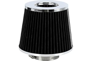 PTNHZ RACING PTNHZ Universal Balck 2.5" 63mm High Flow Cold Air Intake Cone Air Filter Power Intake Air Inlet System Air Cleaner