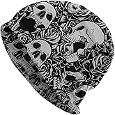 GVGOAGL Skull Beanie for Women Men, Warm Stretch Knitted Beanies Hat Lightweight Casual Slouchy Cap Cancer Headwear