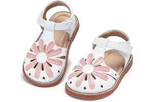 KOLAN Girls Open Toe Flat Sandals Summer Casual Toddler Little Kid Sandals