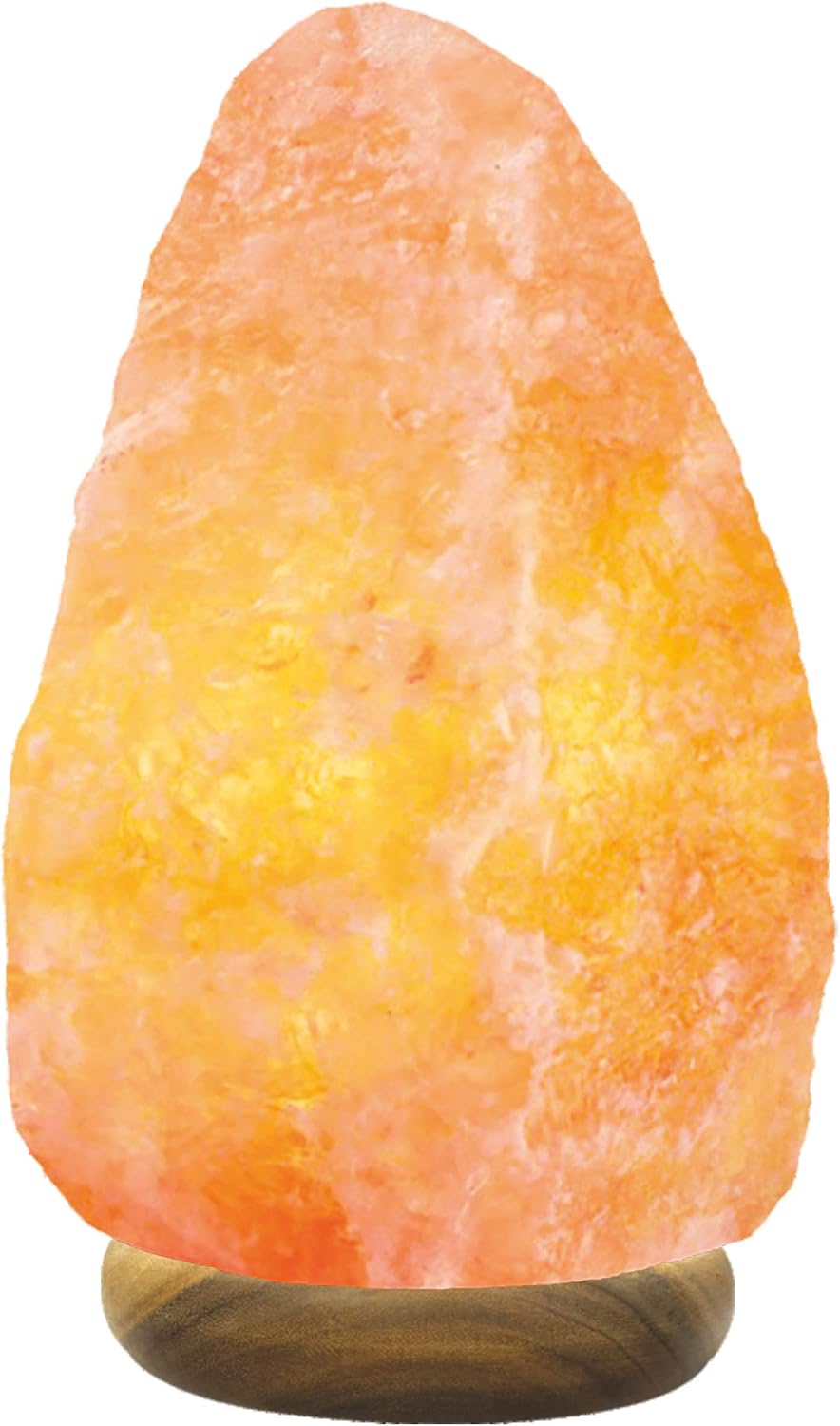 9-12 Kg Himalayan Crystal Salt Lamp, Handcrafted with Natural Wooden Base, UK Certified Plug & Button Cable