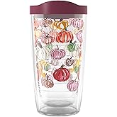 Tervis Sara Berrenson Fall Pumpkin Pattern Made in USA Double Walled Insulated Tumbler Cup Keeps Drinks Cold & Hot, 16oz, Classic