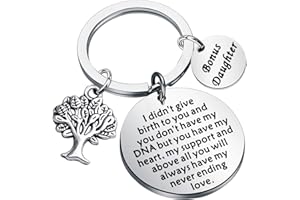FUSTMW Adoption Gifts Keychain Adopted Child Gifts Stepdaughter Stepson Gifts