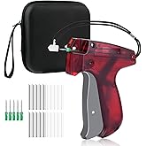 BEVTEE Stitch Gun for Clothes Mini, Micro Stitch Sewing Gun Quick Clothing Fixer, Fabric Stapler, Hemming Tool Includes 1000 Black Fasteners & 1000 White Fasteners & 5 Needles & 1 EVA Zipper Bag, Red