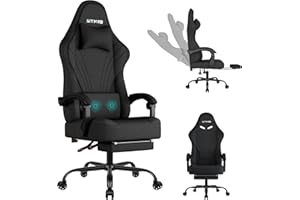 SITMOD Gaming Chair, Big and Tall Gaming Chairs for Adults with Footrest and Lumbar Support, Comfortable Ergonomic Fabric Computer Chair 400 lbs, 360° Swivel, Height Adjustable Video Gamer Chair, Silla Gamer