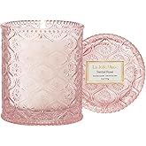 LA JOLIE MUSE Santal Rose Scented Candle – Saffron, Rose & Leather | 6 oz Natural Soy Wax | 40 Hours Clean Burn | Valentines Day Gifts for Her | Elegant Home Decor