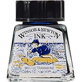 Winsor &amp; Newton Drawing Ink, 14ml Bottle, Ultramarine | Fast-drying, transparent &amp; water-resistant; Outstanding Color Brilliance; Perfect for brush, dip pen, airbrush applications.