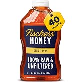 Fischer&rsquo;s 100% Pure, Raw &amp; Unfiltered Honey - All-Natural Sweetener - Rich Flavor Profile, Packed with Nutrients, 40 oz
