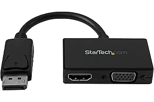 StarTech.com 2 in 1 Displayport Adapter - DisplayPort to HDMI or VGA - DisplayPort Adapter - 1920x1200 - Travel Adapter (DP2H