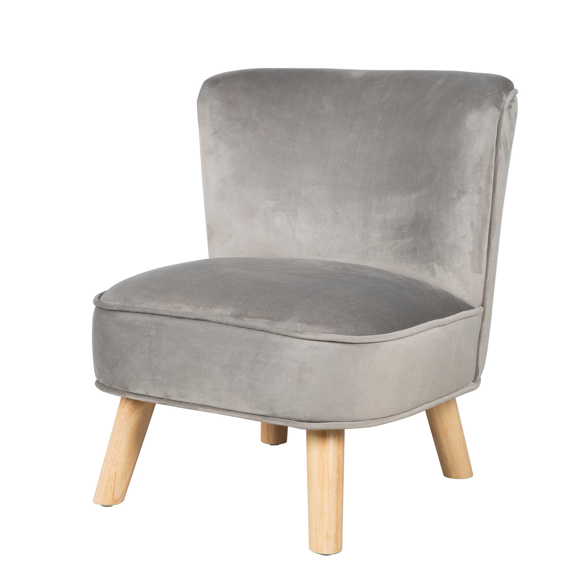 roba Children's Armchair 'Lil Sofa' - Mini Armchair with Velour Upholstery (Silver-Gray)