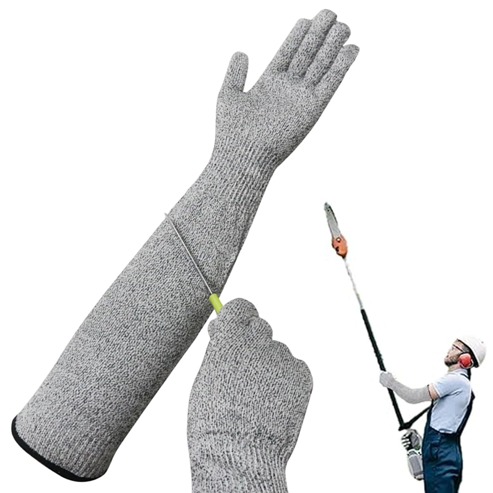 SGFNXB Cut Resistant Gloves, Gardening Gloves, Level 5 Guard Gloves Gardening, Safety Gloves, Protective Gloves, Long Gardening Gloves for Gardening Repairing Kitchen Heavy Duty(Grey,55cm)