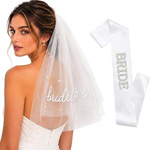 Coosttoom Embroidered Tulle Wedding Veil | Bridal Veil For Bride-To-Be, Engagement Photos, Bridal Shower & Bachelorette Party