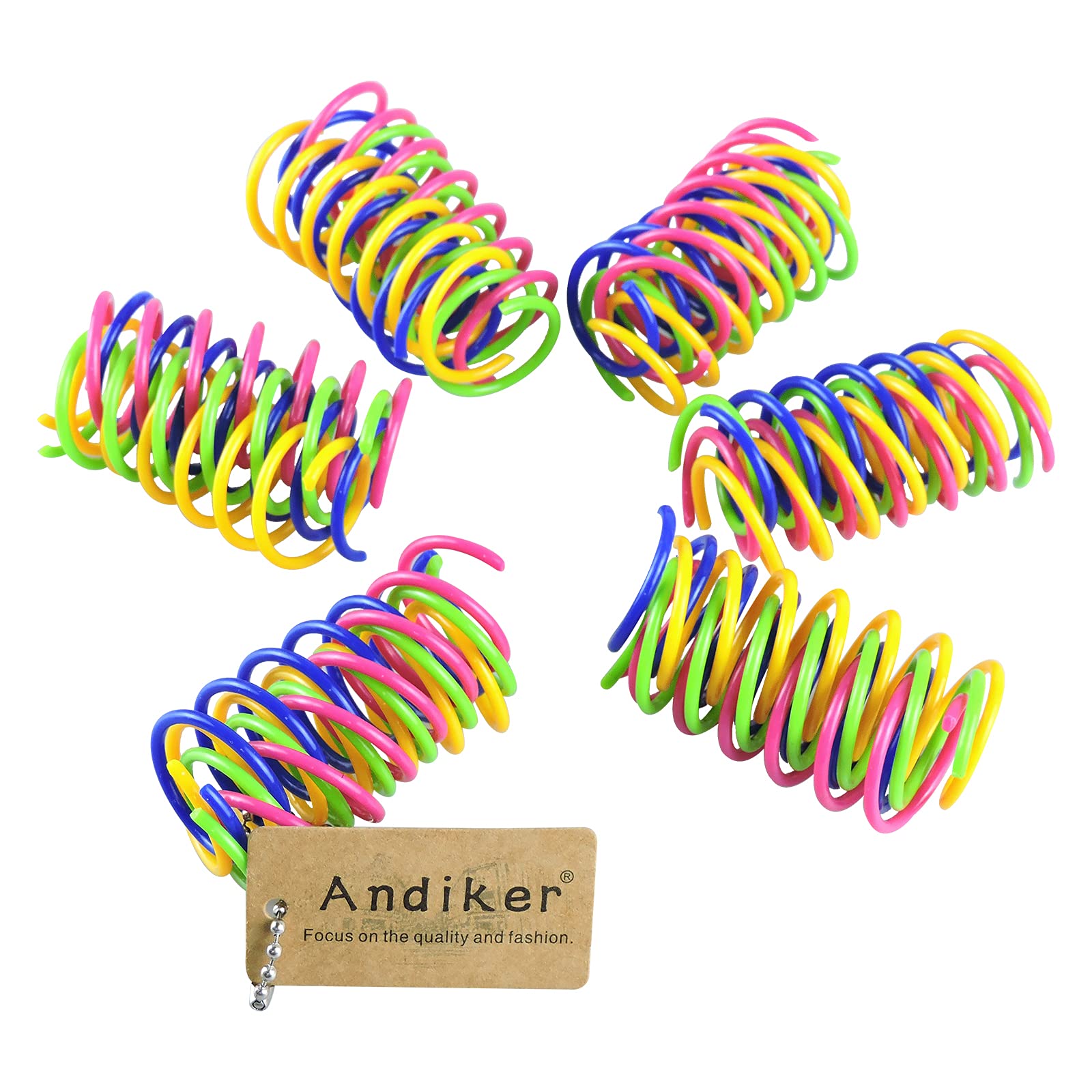 Andiker Cat Spring Toy, 24pcs Colorful Spiral Springs Creative and Interactive Cat Toy Plastic Springs Toys for Cats Interactive Cat Toys for Indoor Cats (24pcs)