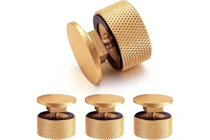 HISPKNIX 4 Pack Aluminum Alloy Welding Helmet Fasteners with Non-Slip Silicone Washers - Durable Pipeliner Accessories (Gold)