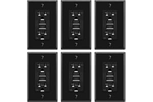 ELECTECK 6 Pack GFCI Outlets 20 Amp, Outdoor Weather Resistant (WR), Decor GFI Receptacles with LED Indicator, Ground Fault C