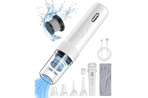Dovety Car Vacuum Portable Cordless, 21000PA Powerful Suction, 5 in 1 Mini Vacuum Cleaner with LED Light, Handheld Car Vacuum Up to 40 Mins Runtime Portable Vacuum for Car, Home, Pet, Office