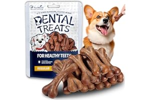 Globalpaw Dental Chew Bone Sticks for Dogs - Beef Flavor Teeth Cleaning Treats, Chew Toy for Small to Medium Dogs, Healthy Teeth Cleaning Treats (S, Beef)