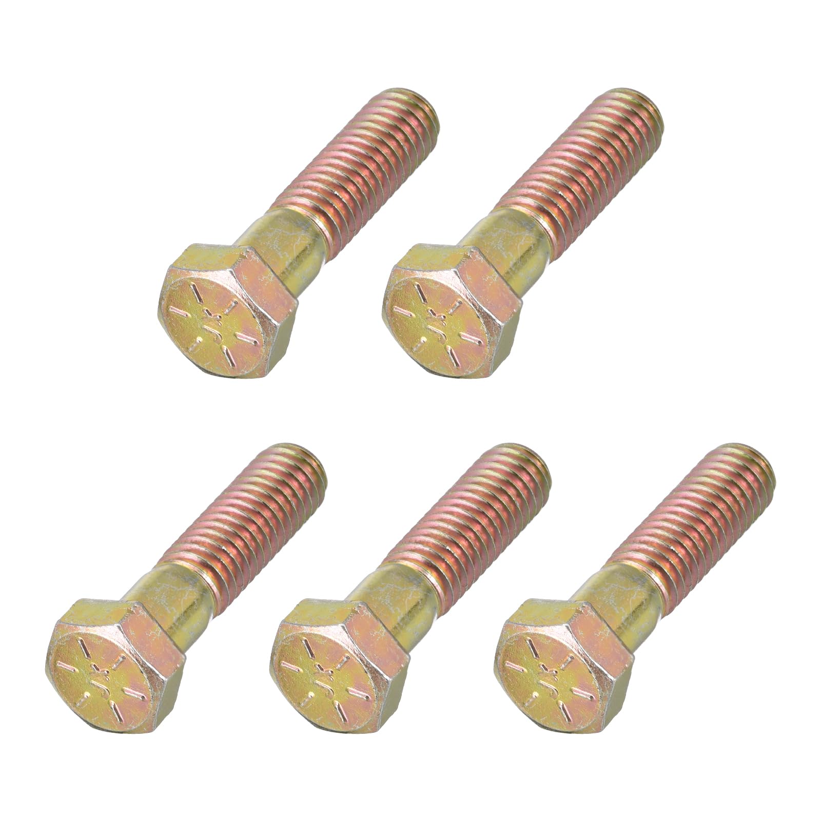 METALLIXITY Hex Bolts (3/8-16x1-1/2") 5Pcs, Carbon Steel Zinc Plated, Coarse Thread UNC Hex Head Screw Bolt - for Furniture Repair, Yellow โ image 1
