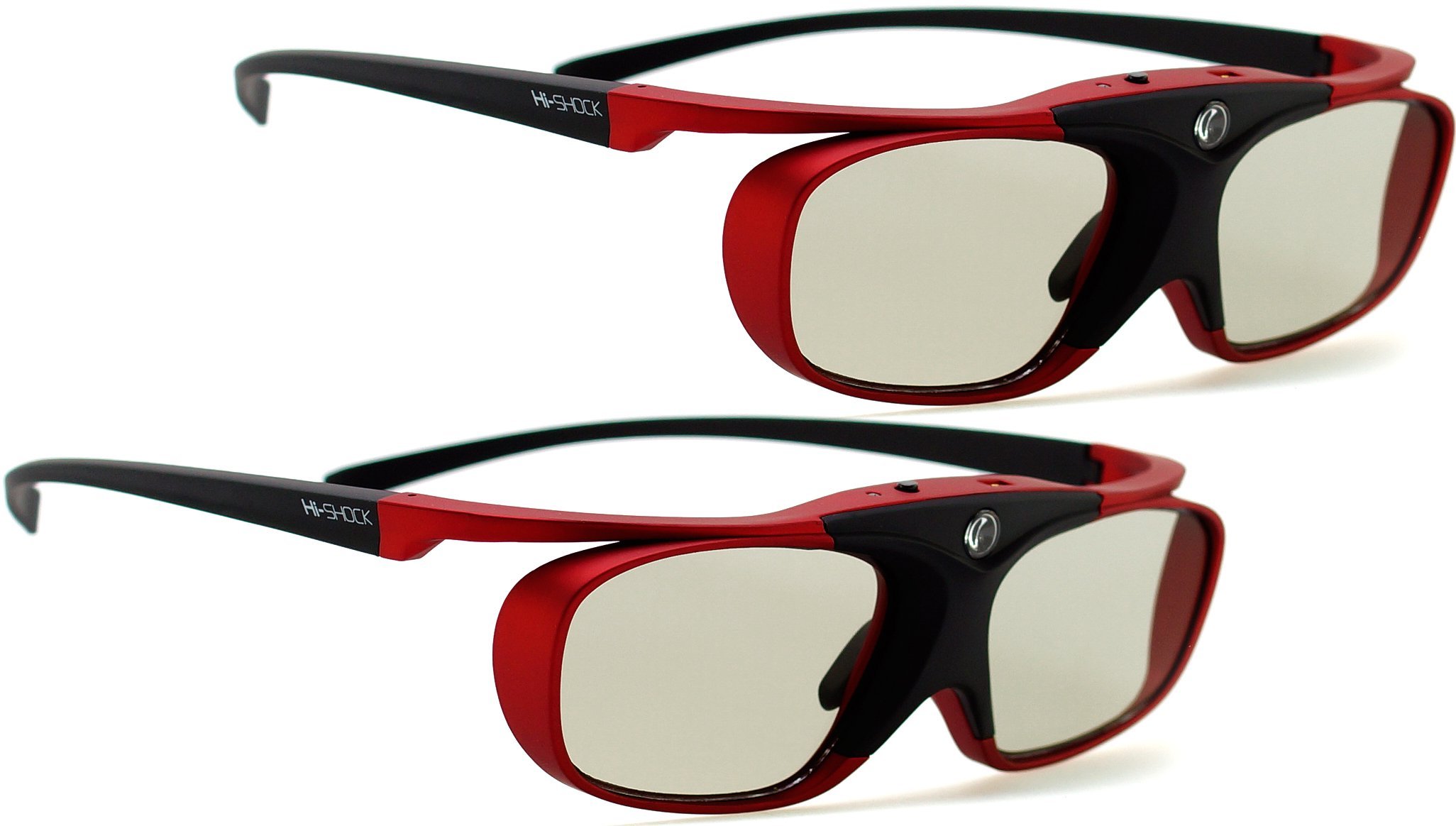 2x Hi-SHOCK® RF Pro "Scarlet Heaven" | 3D Glasses for EPSON®, JVC® & SONY® RF 3D Projector 's | compatible with ELPGS03, EB-W16, EH-TW550, EH-TW570, EH-TW5910, EH-TW5100, EH-TW5200, EH-TW5300, EH-TW5350, EH-TW5210 EH-TW6100, EH-TW6600, EH-TW7200, EH-TW8100, EH-TW8200, EH-TW9100, EH-TW9200 | incl. accessories + 3 years warranty [ active shutter | 120 Hz | RF | rechargeable | 32g ]