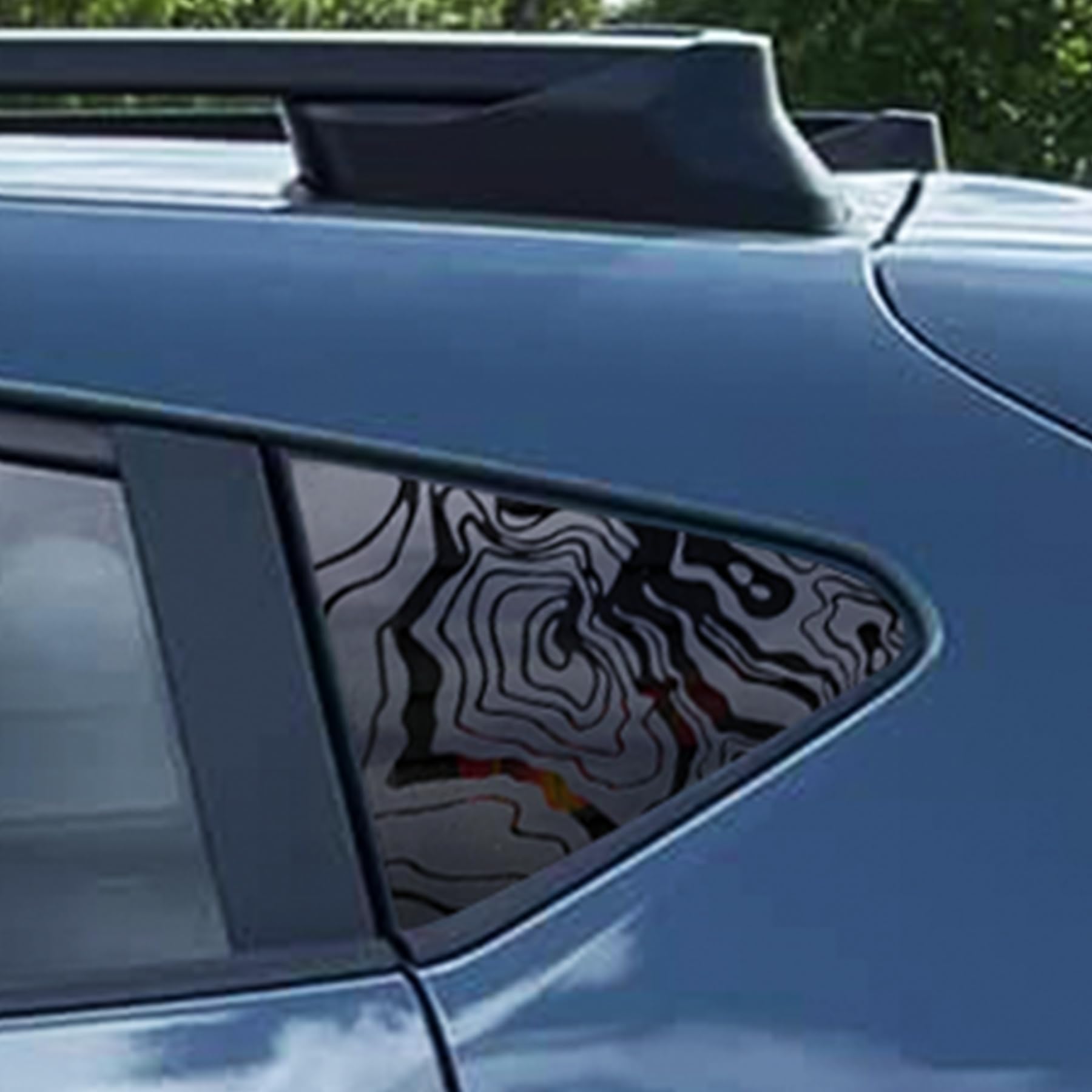 Photo 1 of Xinghe 2pcs for CrossTrek XV 2024-2025 Rear Side Window Topographic Map Decal, Matte Black Topographic Map Decal Sticker, Decal for Car