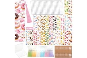 Peacoblue 121pcs Desserts UV DTF Bookmark Making Kit Acrylic Carft for Women Men Adult, DIY Personalized Cute Bookmarker Deca