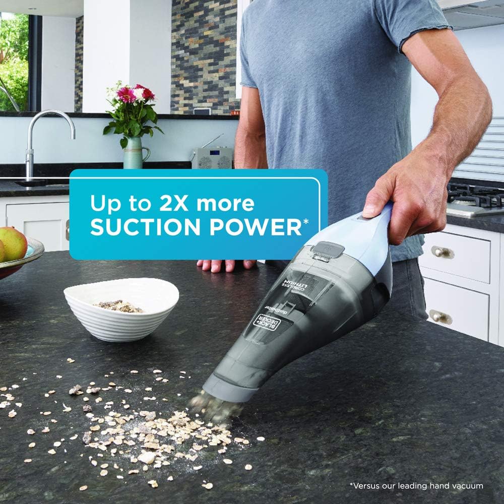 beyond by BLACK+DECKER Cordless dustbuster - Handheld Vacuum Cleaner - Cordless, Icy Blue - Mini Vacuum Cleaner (Model Number: HNVC215B12AEV) -