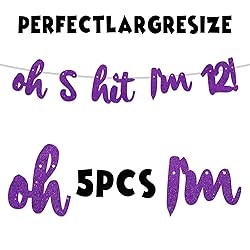 Oh S*it I’m 12! Banner Backdrop Glitter Purple