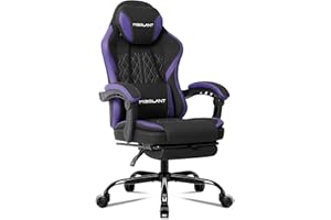 Misolant Gaming Chair, Fabric Gamer Chair with footrest for Adults, High Back Ergonomic Computer Game Chair with Adjustable H