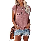 JNIFULI Women's Graphic Tees Casual Summer Funny Dragonfly Printed Short Sleeve Cute T Shirts Tops
