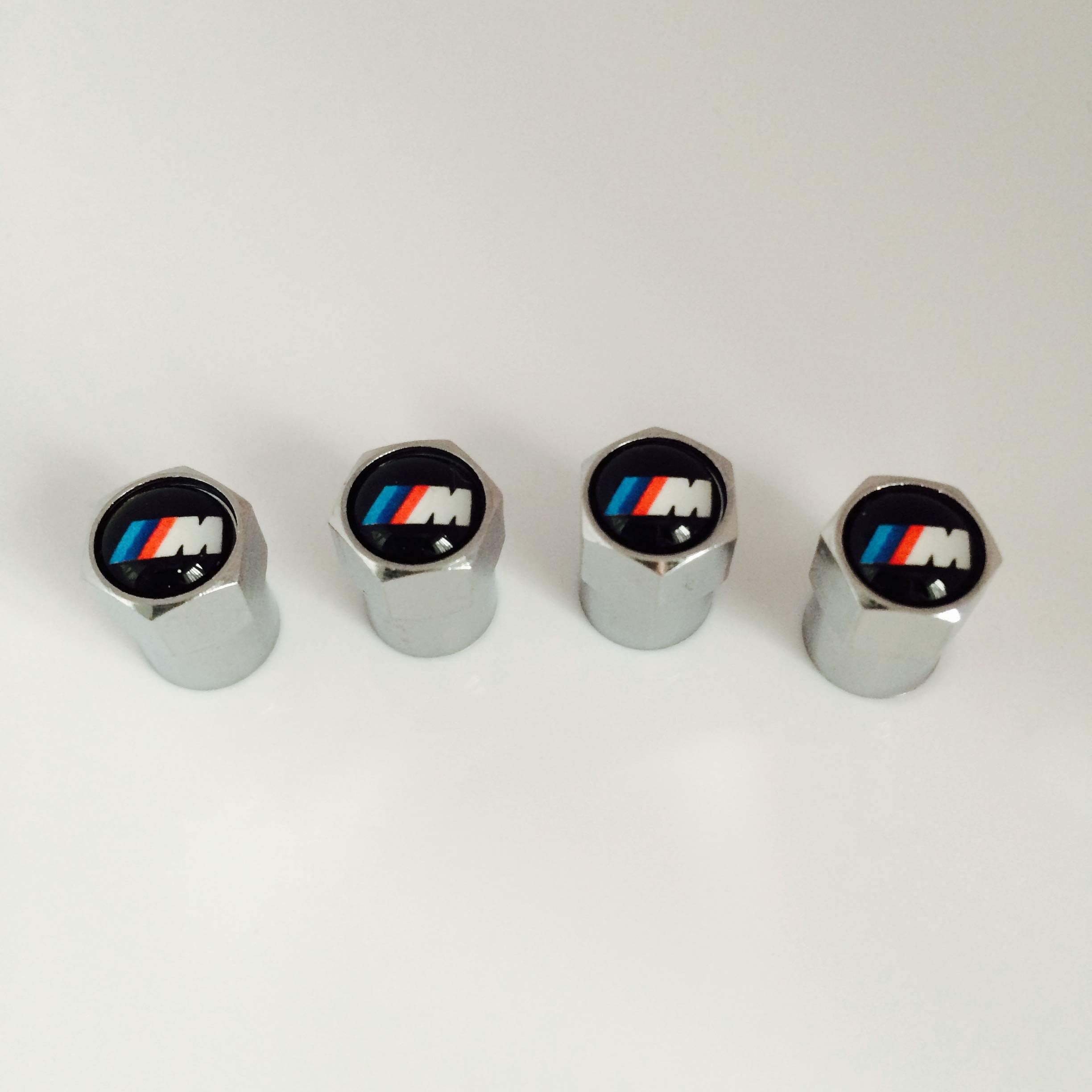 Set of 4 Dustproof Stainless Steel Car Wheel Tyre Valves - Tire Stem Air Caps - Car Accessories