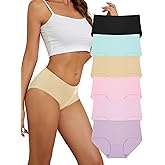Bolivelan Women's Seamless Bikini Underwear Mid Rise No Show Soft Cheeky Ladies Underwear for Women 6 Pack