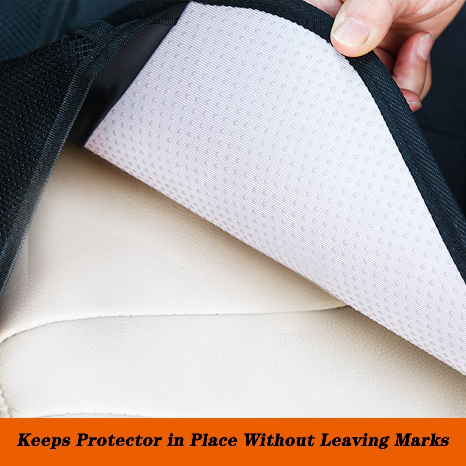 Car Seat Protector, Non-Slip Rubber Padded Backing Seat Protector for Child Seats, Waterproof Thickest Padding Car Seat Protector Under Baby Seat - No Imprint (Black-Ⅰ-1pcs)