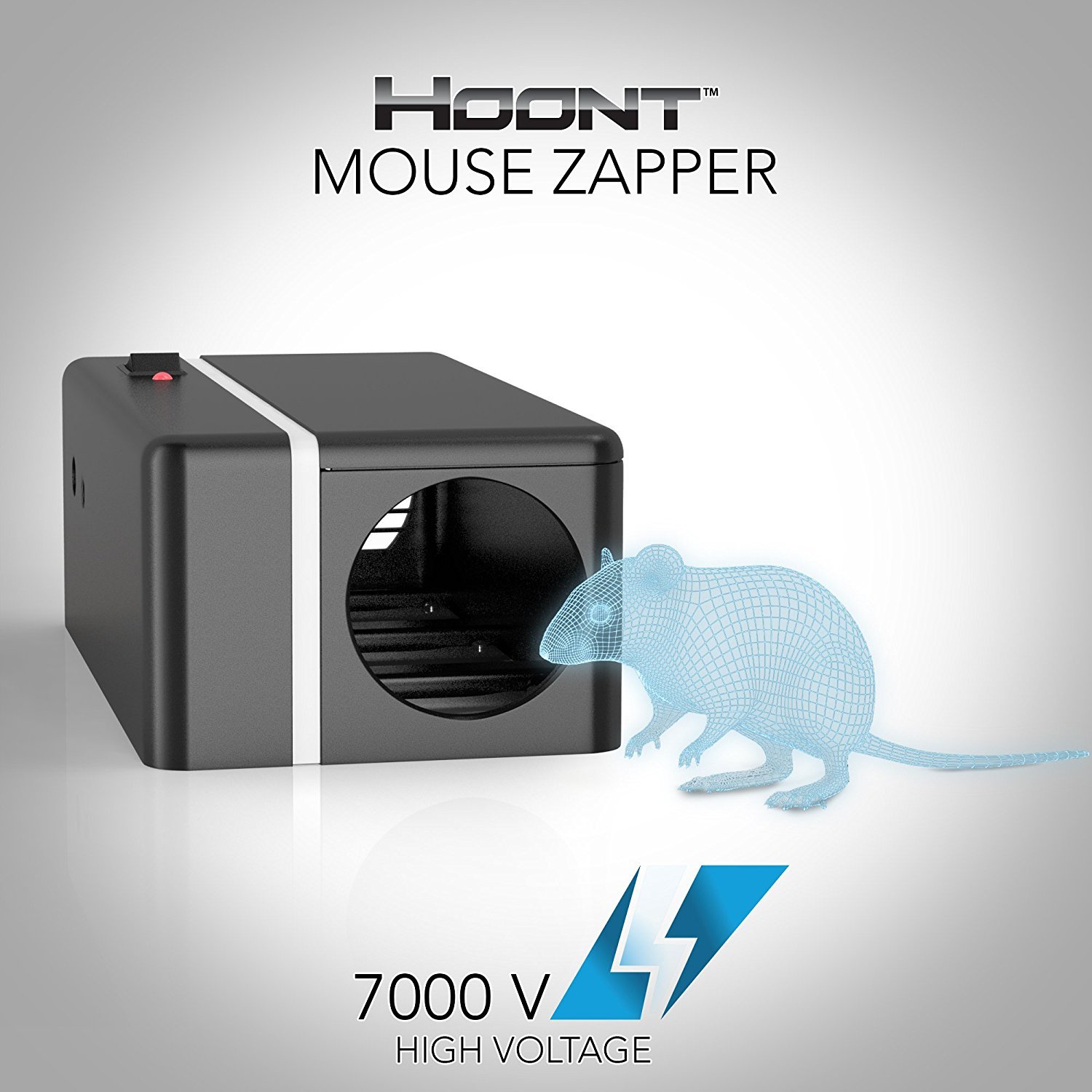 Hoont Robust Electric Mouse Trap Killer – High Voltage Mouse Zapper - Clean, Easy and Humane Extermination of Mice [UPGRADED VERSION]