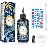 Crystal Clear Hard UV Resin Upgraded Formula Ultraviolet Fast Curing Resin for Jewelry Making Craft Decoration, Hard Transpar