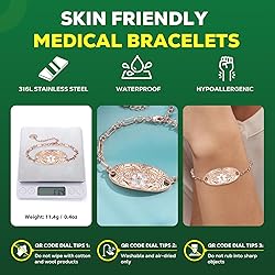 Theluckytag Upgraded QR Code Medical ID Bracelets