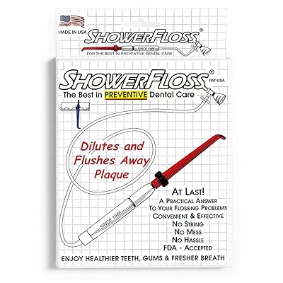 ShowerFloss &ndash; Complete Unit | Professionally Designed Oral Irrigation Flossing Device | Dentist Recommended for Plaque Buildup, Cleaning out Pockets &amp; Strengthening Gums | Pressure Adjustment Design