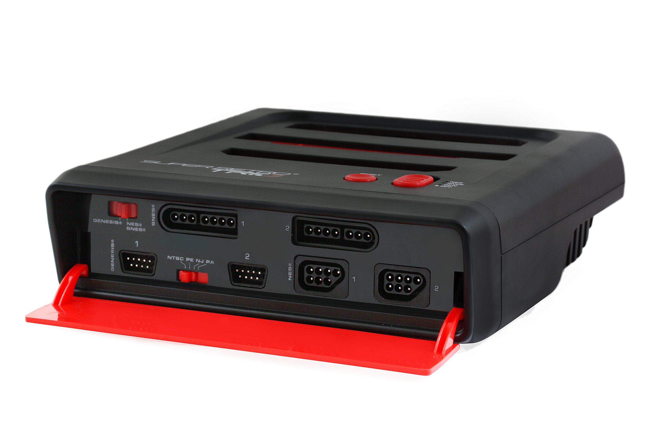 RetroBit Super RetroTRIO Console NES/SNES/Genesis 3In1 System Red