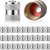 30 Pack Brass Rubber Seal Tire Valve Stem Caps Dust Proof Covers Universal fit Heavy-Duty Stem Covers with O Rubber Seal Easy Install Leak-Proof Air Protection (Silver)