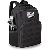 TBNBO Military Tactical Backpack for Travel Hiking,Black Backpack for Men with Bottle Holder, 30L Small Laptop Backpack for Work, Men's Assault Bag Back Pack
