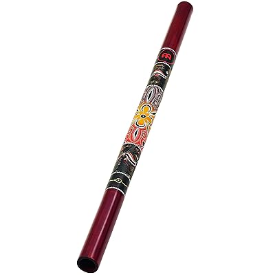 Meinl Didgeridoo, 47" Bamboo Shell in Red with Hand Painted Native Design - NOT MADE IN CHINA - Creates Distinctive Australian Drone Note, 2-YEAR WARRANTY, DDG1-R)