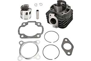 Hauertzx Cylinder Big Bore Kit with 10mm Piston Pin Compatible with Yamaha Jog Zuma 2 Stroke 50cc 70cc for Minarelli 1E40QMB Racing Scooter Engine Parts