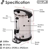 Oypla 20L Catering Hot Water Boiler Tea Urn Stainless Steel view 2