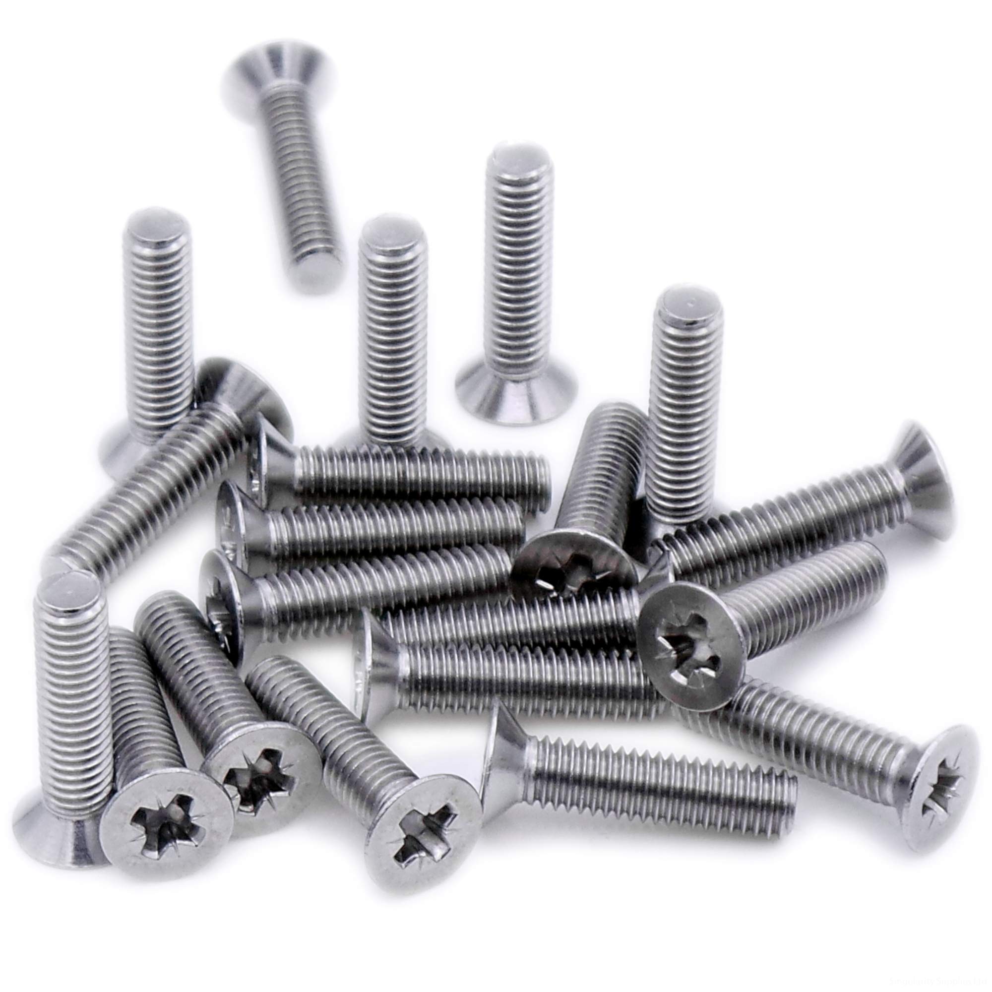 M6 (6mm x 55mm) Pozi Countersunk Machine Screw (Bolt) - Stainless Steel (A2) (Pack of 10)