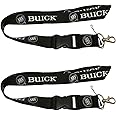 2pcs Set Black Buick Auto Lanyard Workout Gear Office and Auto Car Keychain Accessories Motorbike Superbike Lanyard with Webbing Strap Quick Release Buckle