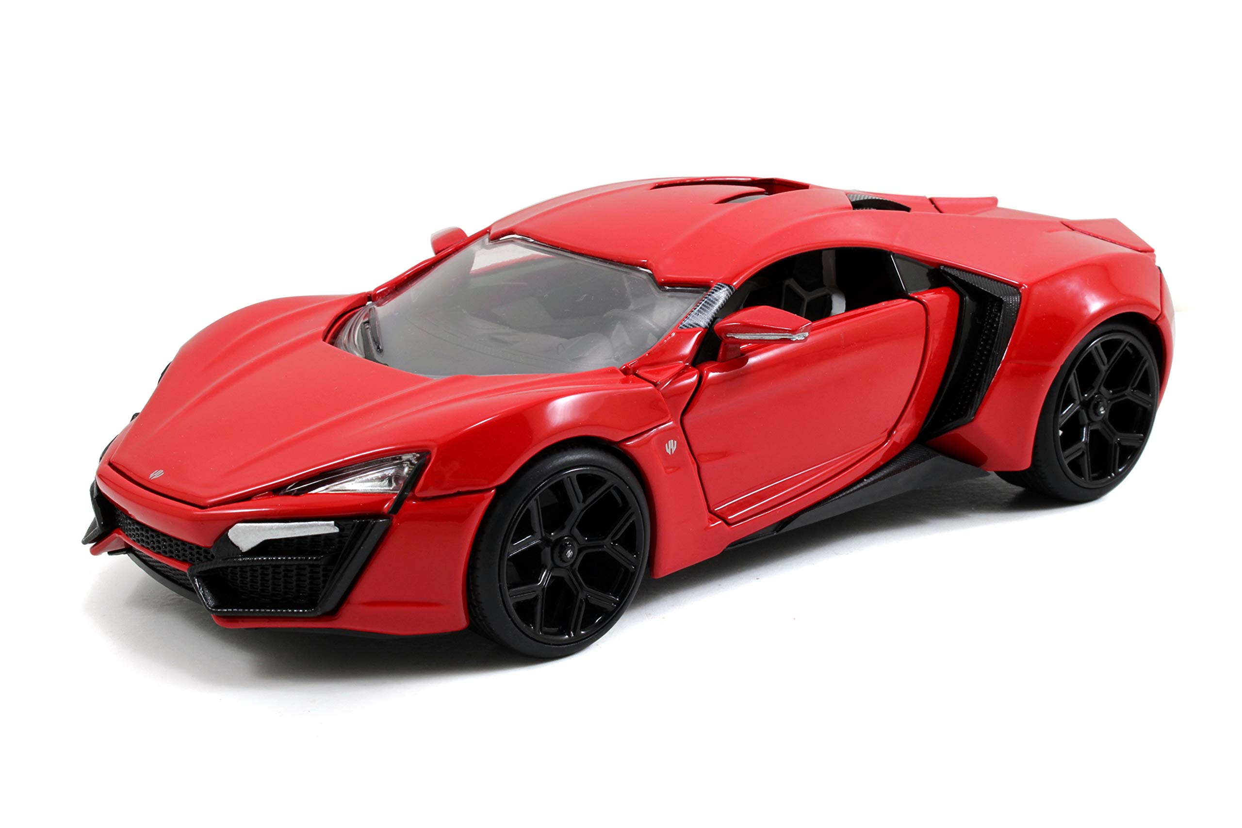 Jada Toys Fast & Furious Lykan Hypersport Car Tuning Model 1:24 Scale Opening Doors, Bonnet and Trunk, Red