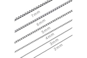 SANNYRA Silver Chain for Men - Stainless Steel Chains for Mens - Dog Tag Necklace for Pendant, 2-7mm 8-36inches Round Rolo Necklaces for Women