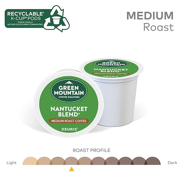 GREEN MOUNTAIN COFFEE ROASTERS NANTUCKET BLEND, SINGLE-SERVE KEURIG K-CUP PODS, MEDIUM ROAST COFFEE PODS, 72 COUNT
