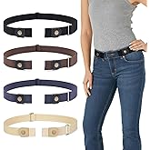 WERFORU 3 Pack 4 Pack No Buckle Invisible Stretch Belt Buckle-Free Elastic Belt for Women and Men